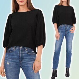 NWT VINCE CAMUTO Puff Sleeve Top Sz XS Black